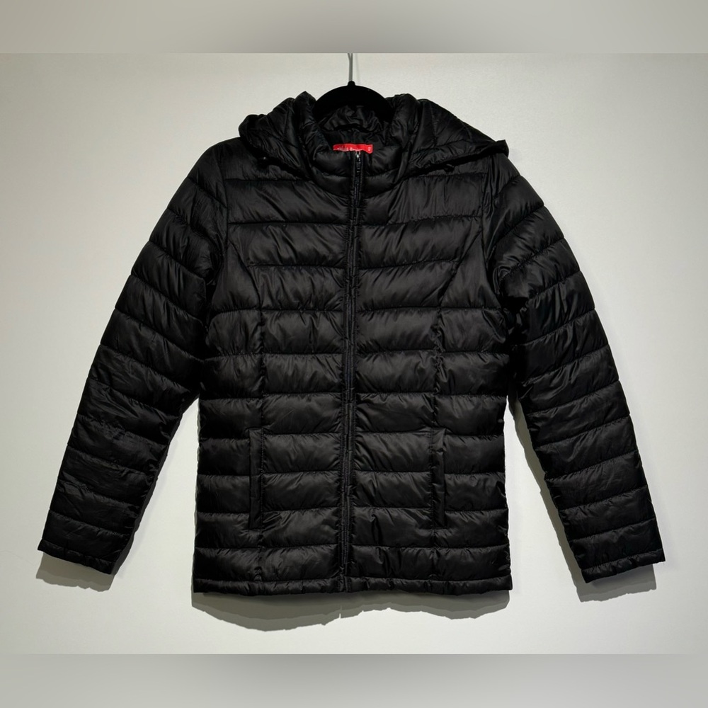 Tissaia Black Hooded Puffer Coat Jacket - 42 EU